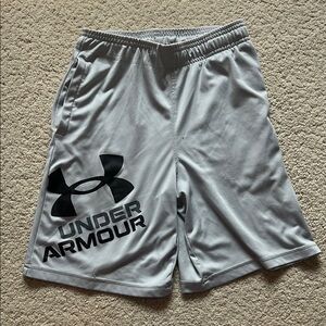 Under Armour Gray Athletic Shorts with Elastic Waistband